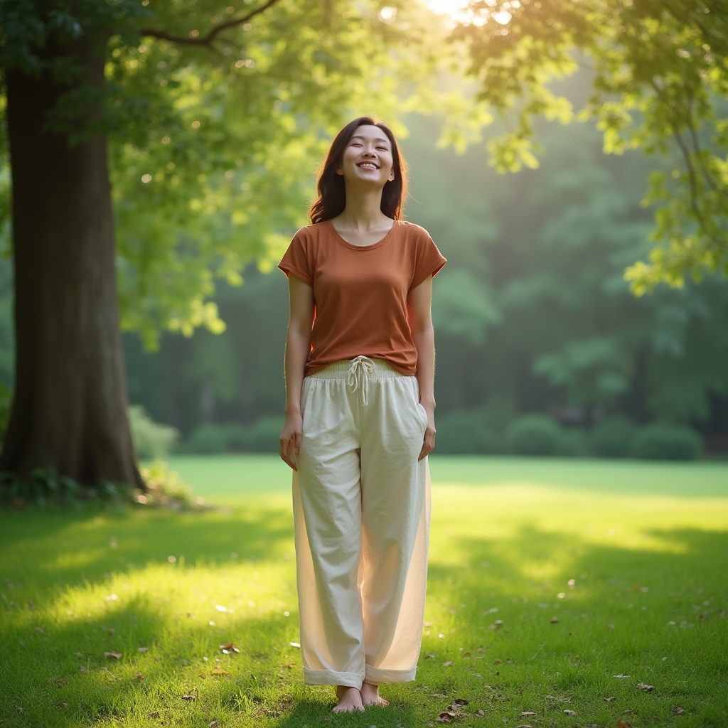 Personne en méditation dans un environnement naturel calme
